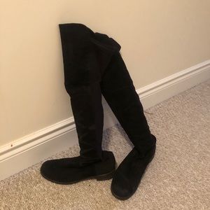 Stuart Weitzman 50/50 suede black boots in size 8